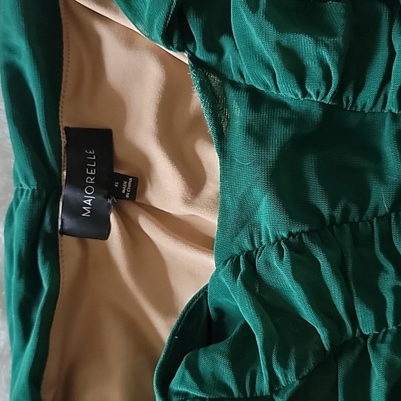 Majorelle emerald green mini dress - Picture 3 of 5